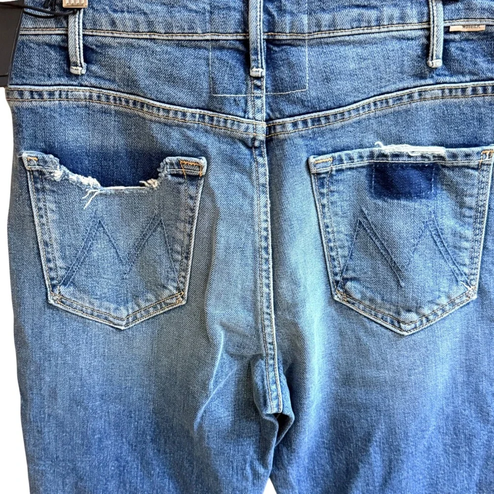 Mother Jeans Women 28 Blue The Hustler Ankle‎ Fray We All Scream Flare High Rise